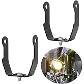 jose2015 Motorcycle Spotlight Mounting Bracket,Motorcycle Fog Light Bracket Easy to Install H5006 Mounting Brackets Black 2PCS