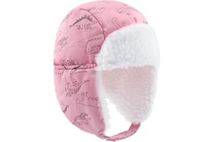 POXIMI Toddler Trapper Hat Baby Winter Hats Boys Windproof Snow Cap Girls Warm Earflap Sherpa Lined Caps for Kids