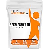 BulkSupplements.com Resveratrol Powder - Resveratrol Supplement, from Polygonum Cuspidatum - Antioxidant, Gluten Free, 1g per Serving, 50g (1.8 oz) (Pack of 1)