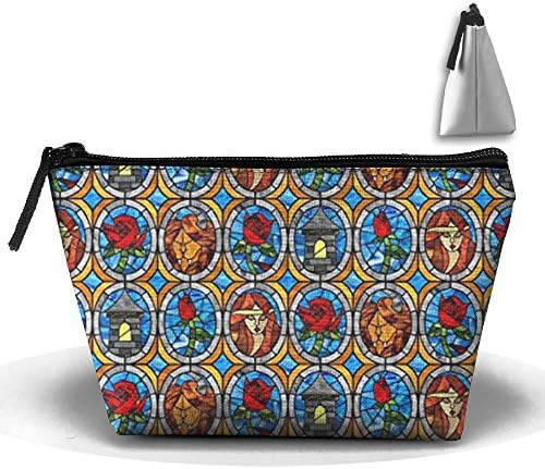 New Portable Beauty And Beast Fairytale Glass Travel&amp;home Bag Storage Bag Buggy Bag Printed Cosmetic Bags Toiletry Bag Make-up Receive