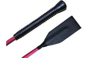 PRAIRIE HORSE SUPPLY Deluxe Jump Bat 18 Inch Riding Crop Horse Equestrian English with Fiberglass Shaft and Thick Leather Slapper Color Choice Black, Blue, Green, Fuchsia, Pink, Purple, Red, or Yellow