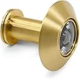Earl Diamond - Door Viewer Peephole, Solid Brass 200-Degree Security Peephole with Heavy Duty Rotating Privacy Cover for for 1-3/8" to 2-1/6" Doors for Home Office Hotel - Satin Gold