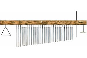 TreeWorks Chimes TRE416 Made in USA Large Bar Chime MultiTree with 4" Studio Grade Triangle, Light Triangle Beater, and Finger Cymbal (VIDEO)