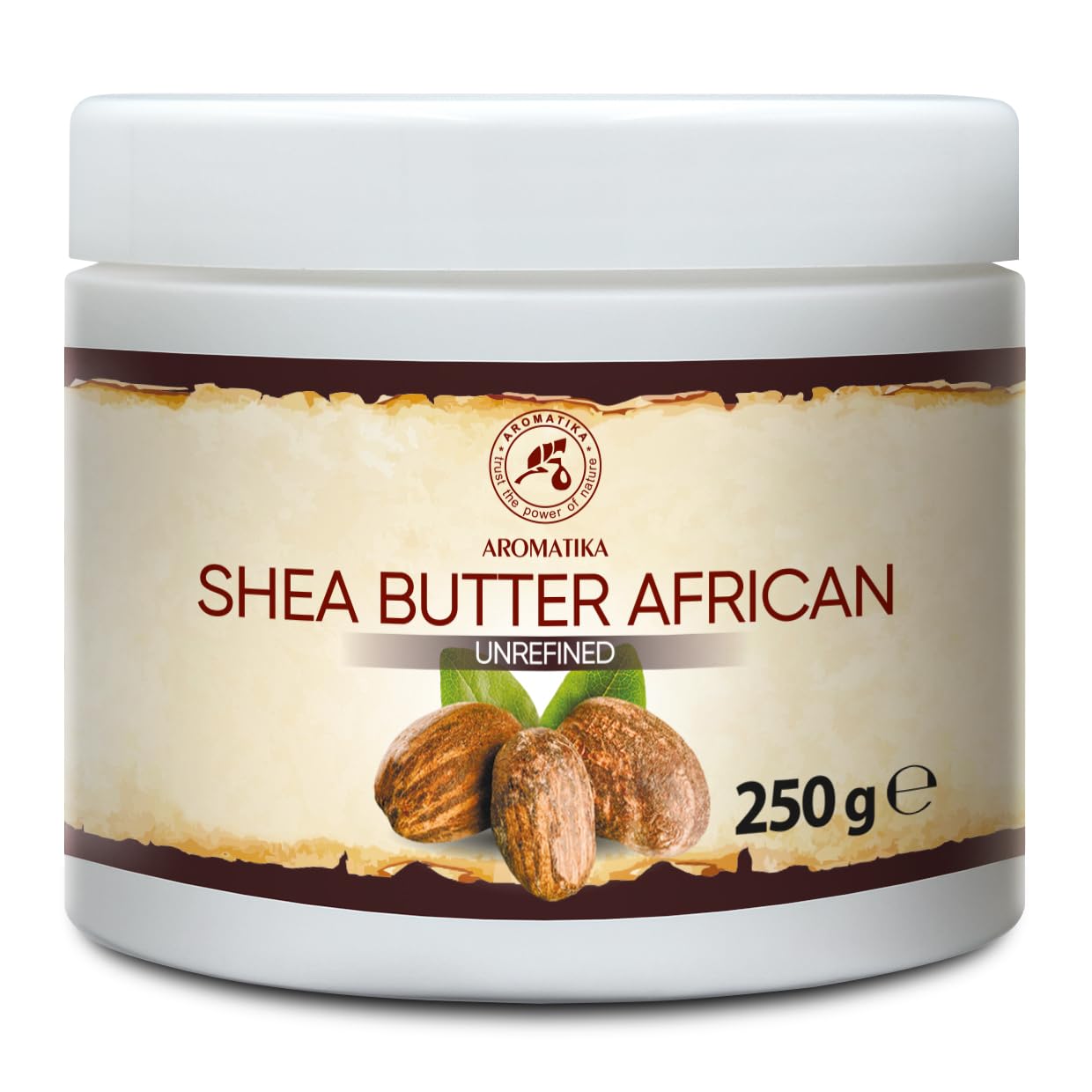 Shea Butter 250 g - Cold Pressed - Unrefined - Karité Body Butter - Moisturizer for Skin - Hands - Hair - Nourishing & Hydrating Care - Softness - Beauty