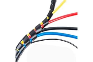 50Ft XHF 1/4" Spiral Cable Wrap 6mm(Wrapping Range:4mm-50mm) Spiral Wire Wrap Cord for Computer Electrical Wire Organizer Sleeve Hose RoHS Black