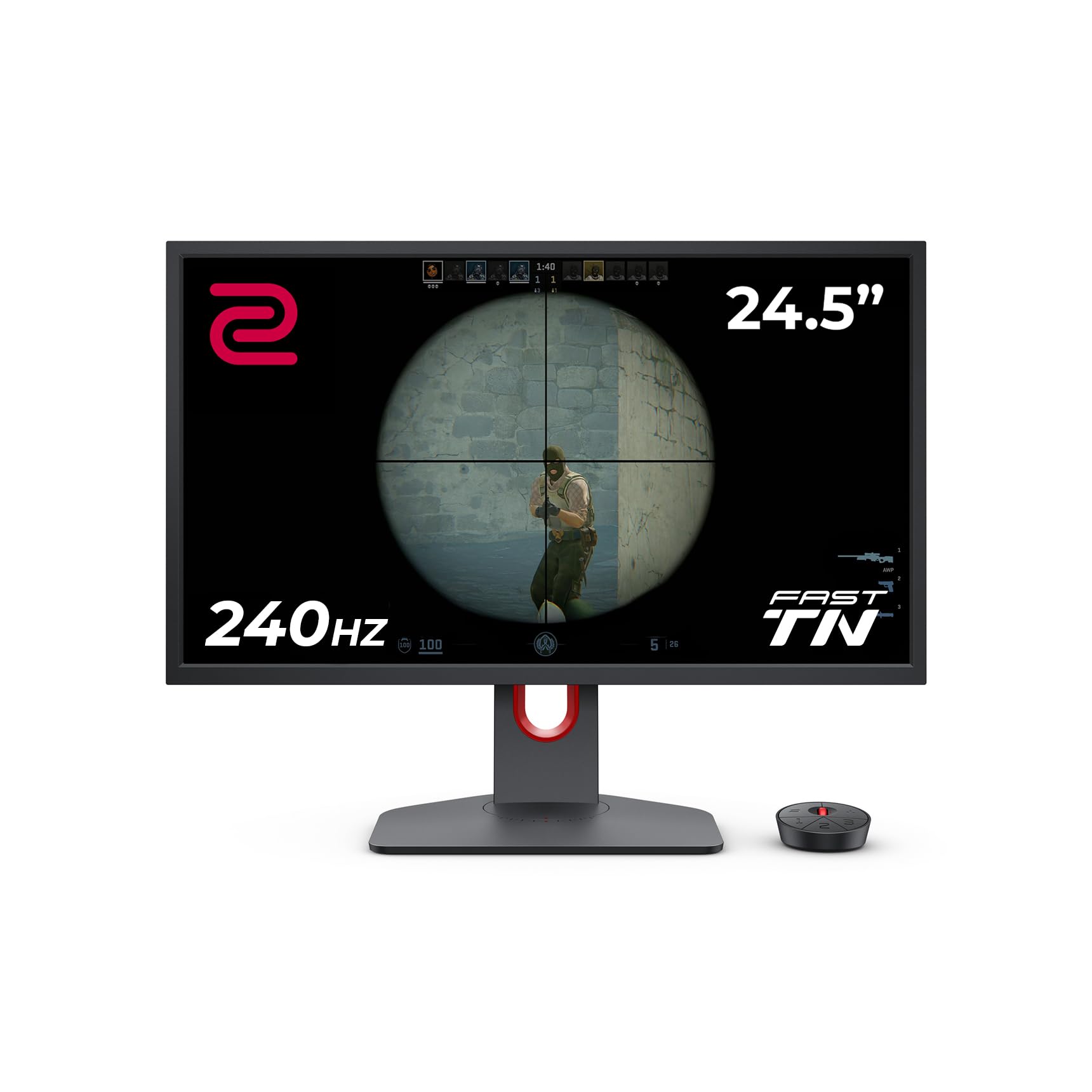 BenQ ZOWIE XL2540K eSports Gaming Monitor, 24 inch, 240Hz, 1080p, HDMI 2.0 X3, DisplayPort, XL Setting to Share, Adjustable Height, PROGamer Base