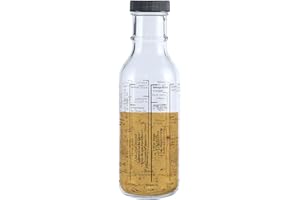 Fox Run Glass Salad Dressing Shaker Bottle, 300 ml/10.15 oz Dressing Bottle With Measurements and Recipes