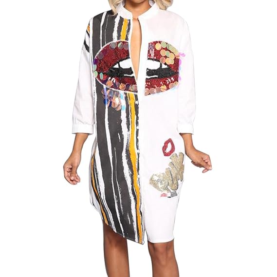 sequin button down shirt dress