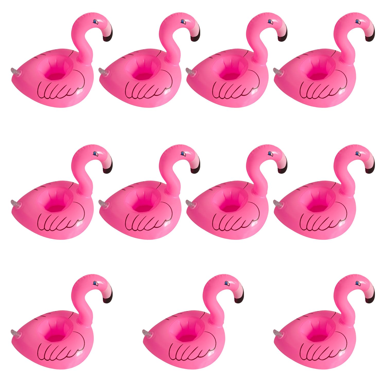 11 Pieces Flamingo Coaster, Inflatable Coaster, Beach, Pool Drink Holder, Floating Beer Holder, Drink Cup Holder, Drink Can Holder, Water Supplies