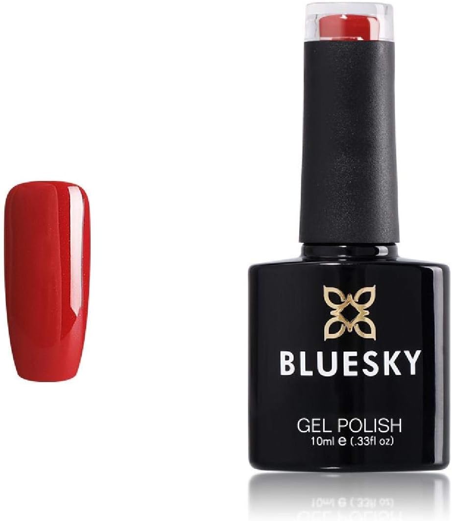 Bluesky Gel Nail Polish, Hollywood Red Carpet 80521, Bright Red, UV/LED Soak-Off Gel Polish, Long Lasting, Chip Resistant, 10ml