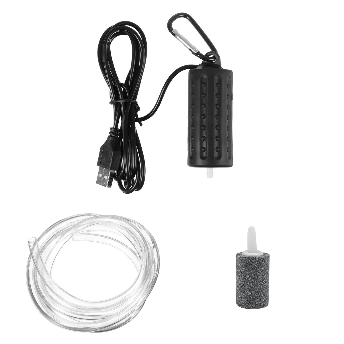 Hsthe Sea Aquarium Air Pump Mini USB Fish Tank Oxygen Air Pump Portable Ultra Silent Air Aerator Pump Energy Saving Oxygen Bubbler with Air Stone and Single Outlet Silicone Tube 1W