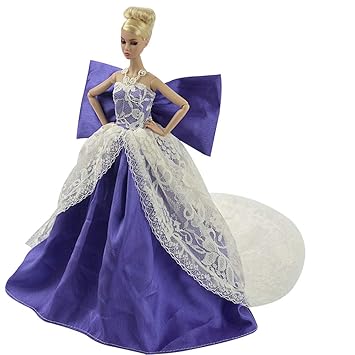 Thboxes Wedding Dress for 29 cm Doll Bowknot Princess Evening Party Clothes Wears Doll