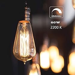 Jslinter 6-Pack Edison Light Bulb, Warm White 2200K