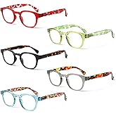 Kerecsen Reading Glasses 5 Pack Unisex Fashion Spring Hinge with Pattern Design Readers