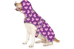 HDE Dog Raincoat with Clear Hood Rain Jacket Poncho for Small Medium Large Dogs Ducks Purple - XXL