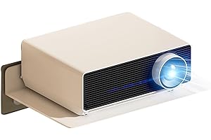 DBYANAN Projector Wall Mount Shelf Floating, Metal Projector Shelf for Wall No Drilling Projector Stand Wall Projector Mount PlayStation Shelf Router Shelf Cable Box Shelf (White)