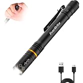 EverBrite 350LM Dual Power Pen Light, Zoomable Rechargeable Flashlight | 3 Modes, USB-C &amp; AAA Power, Dual-Direction Pocket Clip, Aluminum Alloy Body for Inspection, Repair &amp; Everyday Use