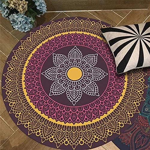 YOOMAT Persian Pray Muslim Mandala Geometric Round Carpet For Living Room Anti-skid Yoga Mat Large Nordic Modern Round Rug For Bedroom