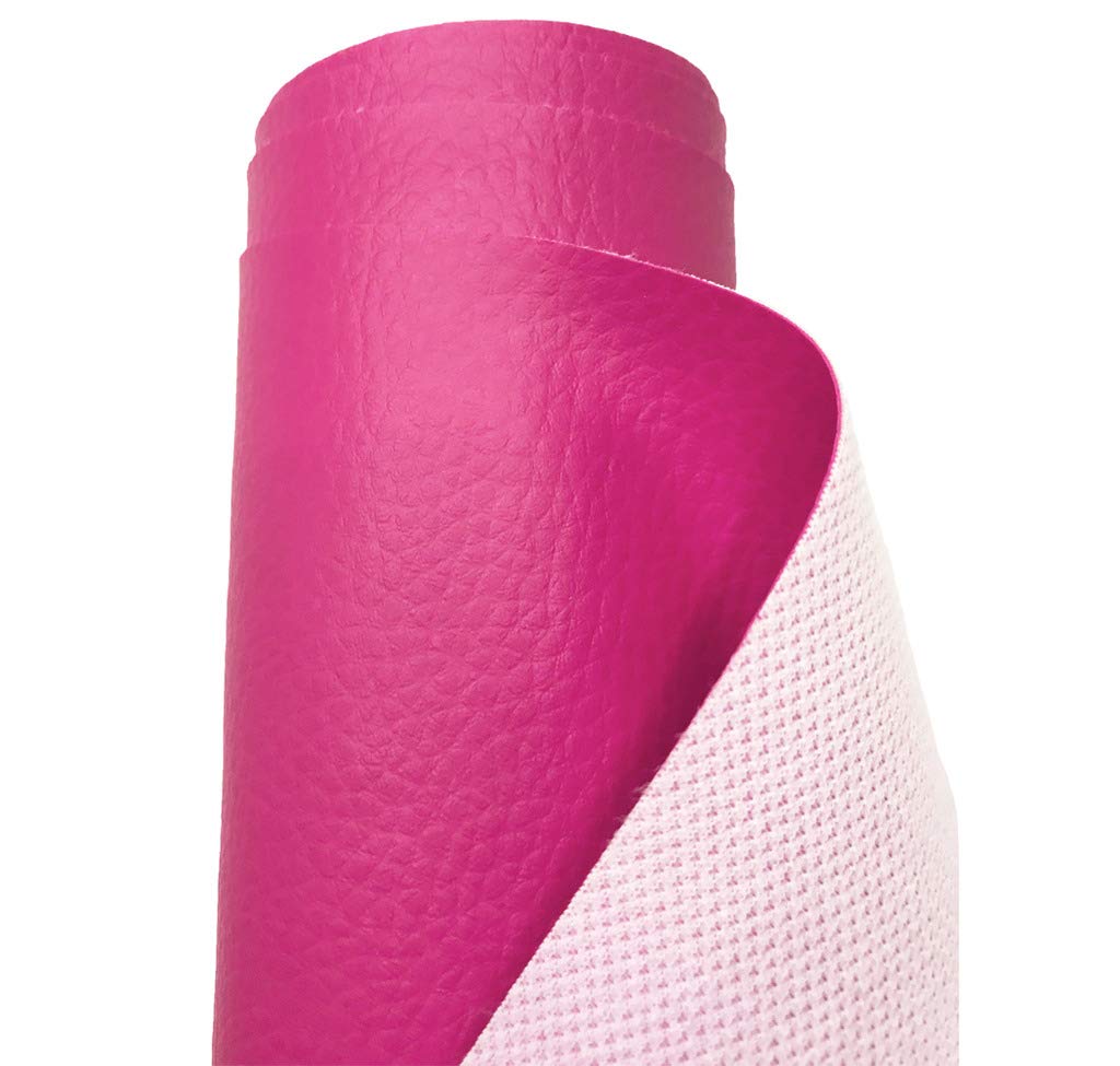 A-Express Grained Faux Leather Fabric Waterproof Heavy Duty Leatherette Vinyl Leathercloth Upholstery Textured Material - Pink 5 Metres 500cm x 140cm — image 1