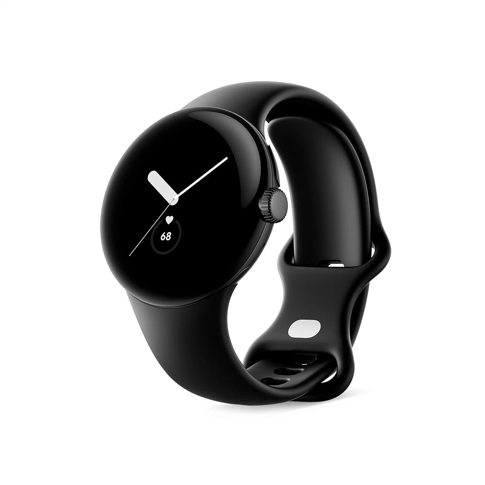 Google Pixel Watch LTE 41mm Matte Black Stainless Steel Obsidian Band Renewed