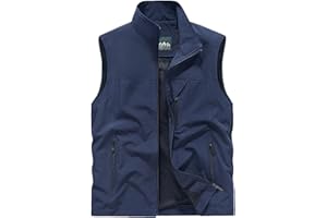 Men's Outdoor Workout Vest Lightweight Sleeveless Jacket, Fishing Hiking Travel Breathable Vest with Multiple Pockets