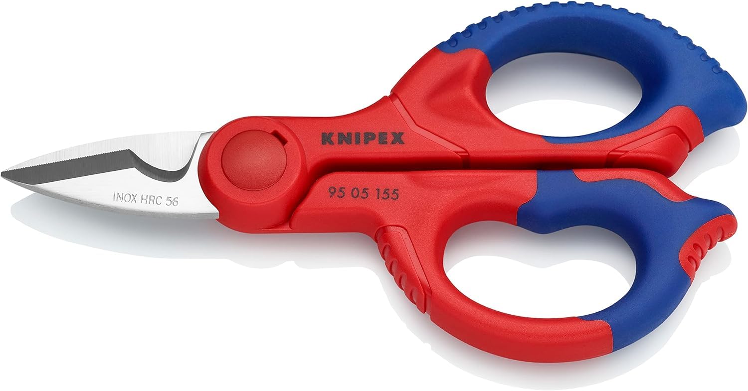 KNIPEX Elektrikerscheren mit Mehrkomponenten-Hüllen, glasfaserverstärkt 160 mm, 95 05 155 SB