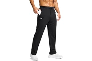 G Gradual Men's Fleece Lined Pants with 3 Zipper Pockets Water Resistant Winter Warm Hiking Pants Athletic Sweatpants for Men