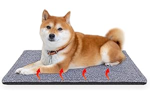 PAIGTEK Self Warming Cat Bed, Self Heating Cat Pad, Super Soft Bed Crate Bed Blanket, Thermal Cat Bed and Dog Warming Bed Mat. (Large, Grey)