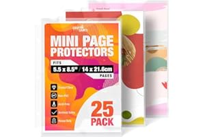 CRAFTSAINTS Half Letter for 8.5x5.5’’ Pack of 25 for Mini Binders Recipe Page Sleeves Protectors, Recipe Book Page Refill Sheets, 1 Pocket Sheet Protectors, Crystal Clear Recipe Covers