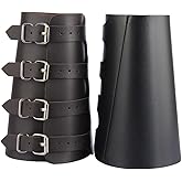 HOEACXY Leather Bracers for Men Medieval Bracers Buckles Leather Arm Guards Cuff Leather Gauntlet Wristband Armband for Men
