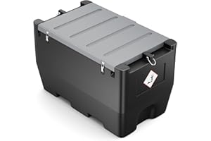 BREARO Fuel Transfer Tank, 50 Gallon for Diesel & Gasoline, Portable Fuel Tank with 12V Transfer Pump and 13.1ft Rubber Hose, 10.6 GPM Gas Tank, Auto Fueling Nozzle, Black