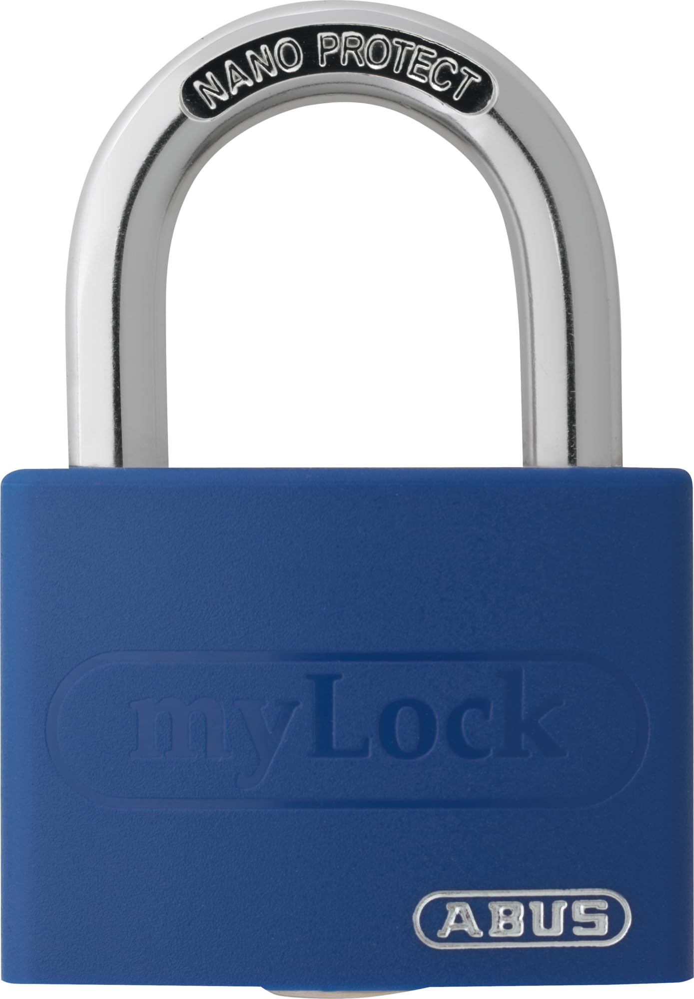 ABUS Padlock T65AL/40 myLOCK - Individually writable - Locker Lock - Solid Aluminium Lock Body - ABUS Security Level 5 - Blue