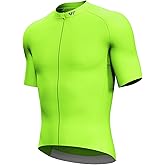 Lo.gas Cycling Jersey Men Short Sleeve, Road Bike Jerseys Full Zipper with Pockets, Bicycle Clothing Breathable Quick Dry