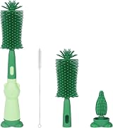 Vicloon 3 in 1 Silicone Bottle Cleaning Brush Green Baby Teat Straw