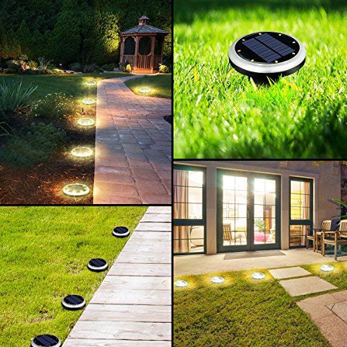 image for Number-One Waterproof 8 LEDs Solar Pathway Lights In-Ground Landscape 