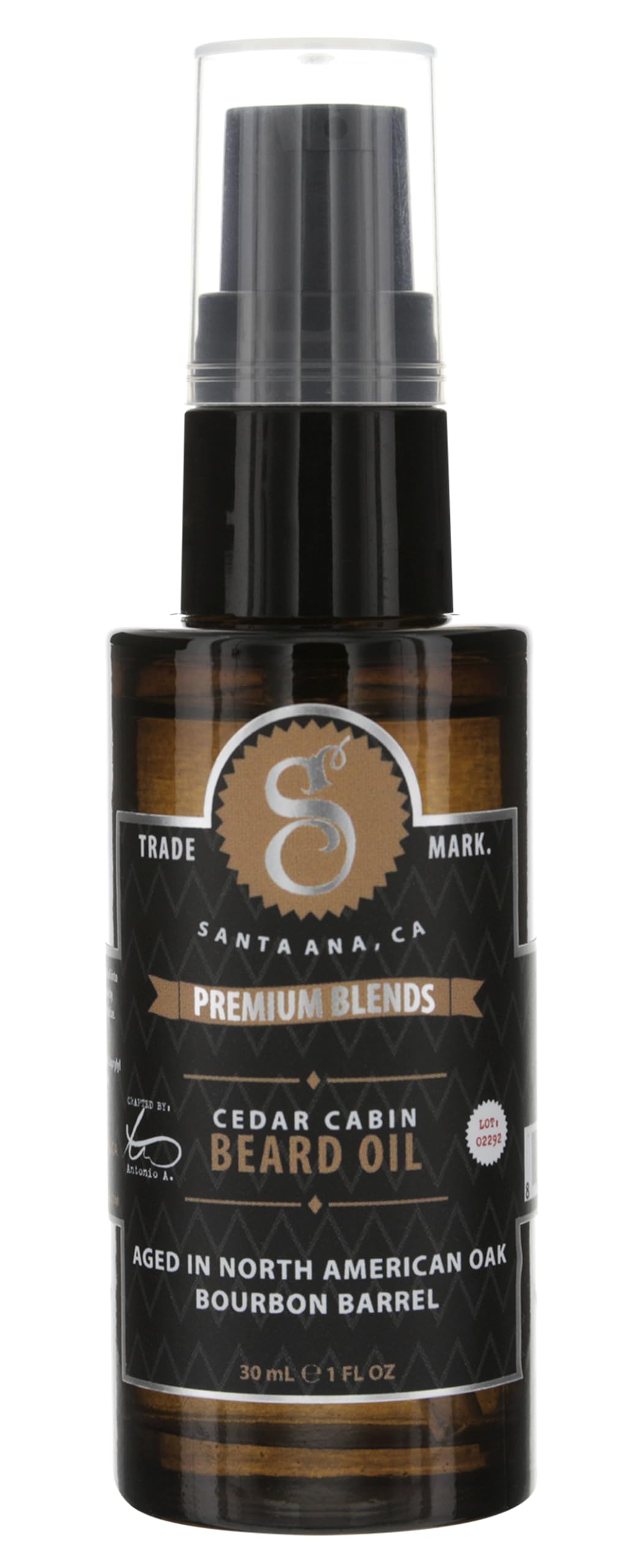 Suavecito Premium Blends Beard Oil, Leave-In Beard Conditioner For Softening Hair, Hydrating Skin, Eliminating Beard Dandruff, Healthy Beard Growth, Cedar Cabin Fragrance, 1 Fl Oz/28g