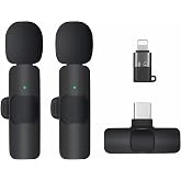CORN 2 Pack Professional Wireless Lavalier Microphone for iPhone, iPad &amp; Android, Ultra-Low Delay Noise Canceling Microphone for Video Recording, Vlog, YouTube, TikTok