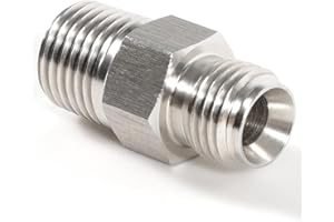 ENRAND 1/4"Male NPT Fitting Adapter, Fitting end A 12mmX1.25mm male thread,Fitting end B 1/4"NPT male thread