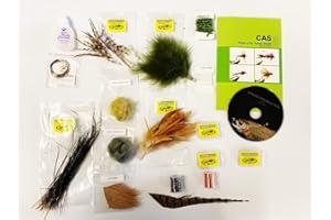 Delux Fly-Tying Material KIT for Tying 6 Basic Flies with DVD and Instruction Booklet Beginner Fly Tying KIT Fly Tying Classe