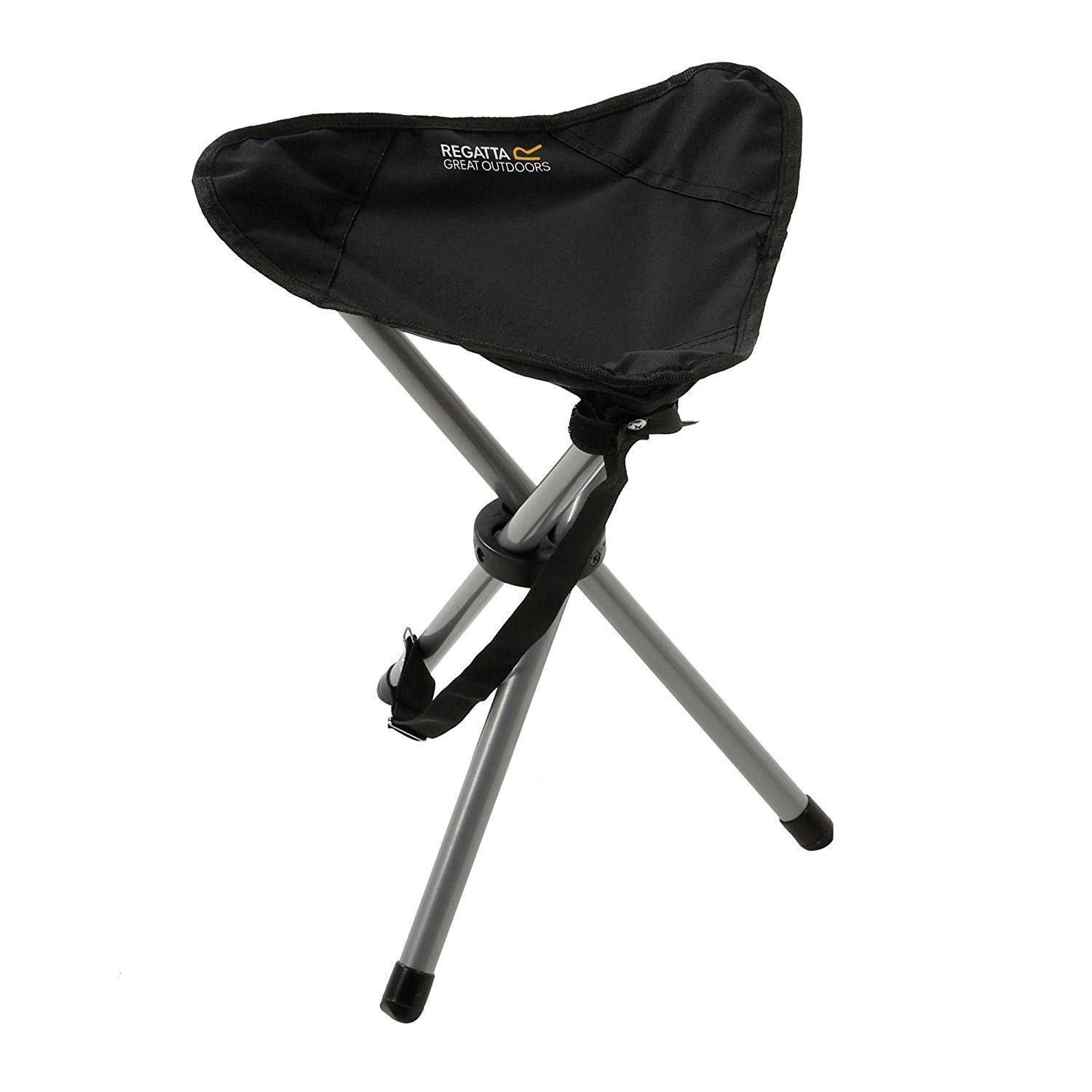 Regatta Ternio Lightweight Folding Tripod Camping And Hiking Stool (One Size) (Black)