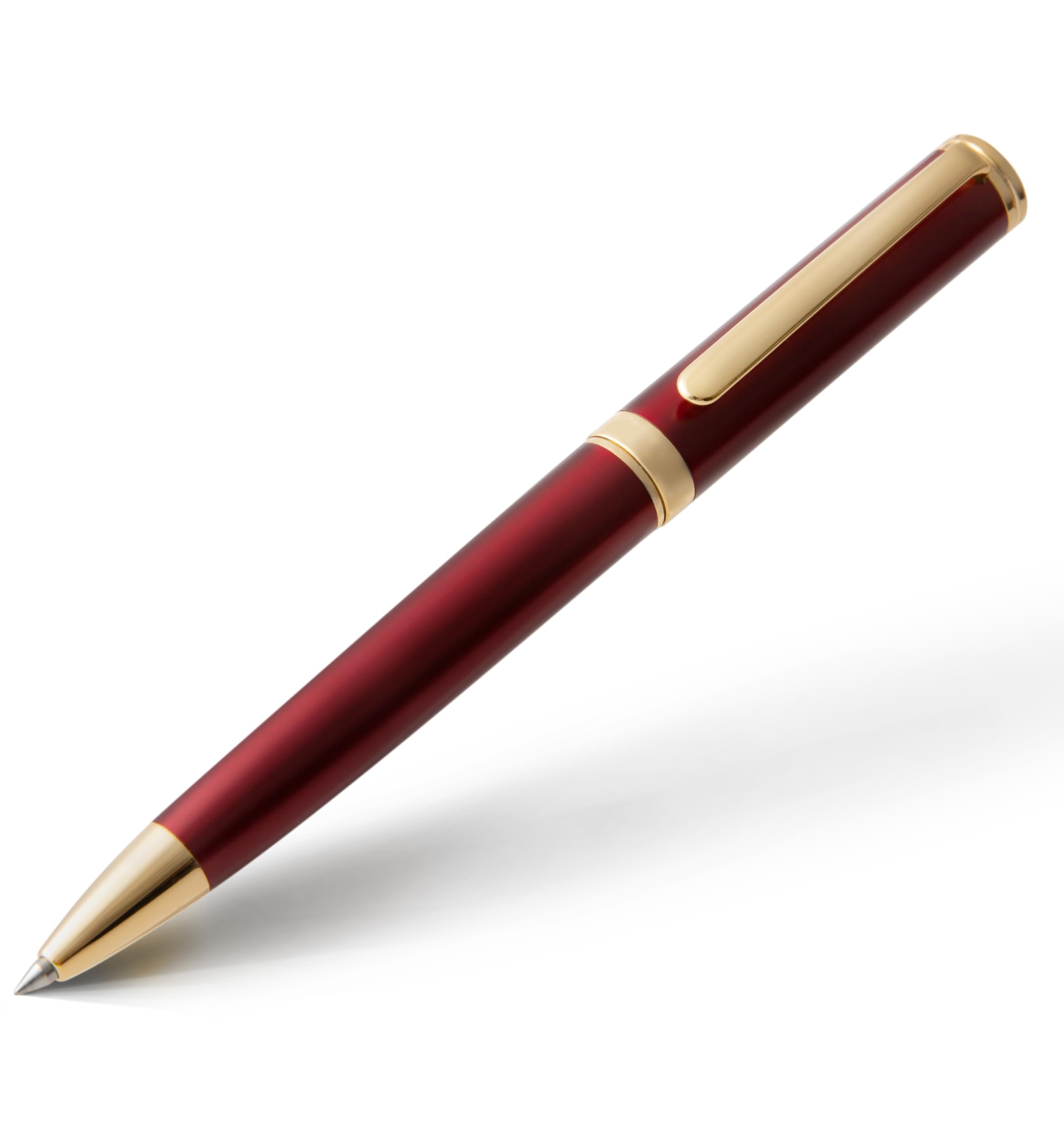 Luxury Ballpoint Pens,Wine Red Pen Barrel with 24K Gold Trim,Schneider Pen Refill,Exquisite Leather Box-Best Pen Gift Set for Men & Women Professional, Executive, Office,Nice Pens