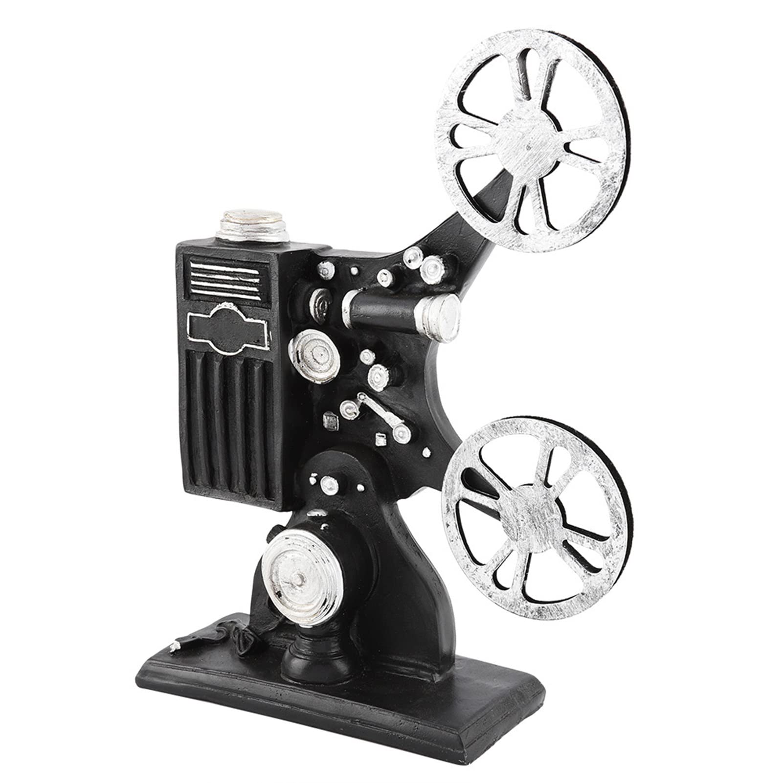 Ejoyous Vintage Film Projector Model, Black Resin Desktop Decor, 23.5 x 14 cm, Retro Ornament Gift