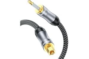 VANAUX Toslink to Mini Toslink Digital Optical Cable,S/PDIF Fiber Optic Audio Cable,24K Gold Plated for TV,Soundbars,Stereo Systems【Not A 3.5mm Auxiliary Plug】(3ft/1m)