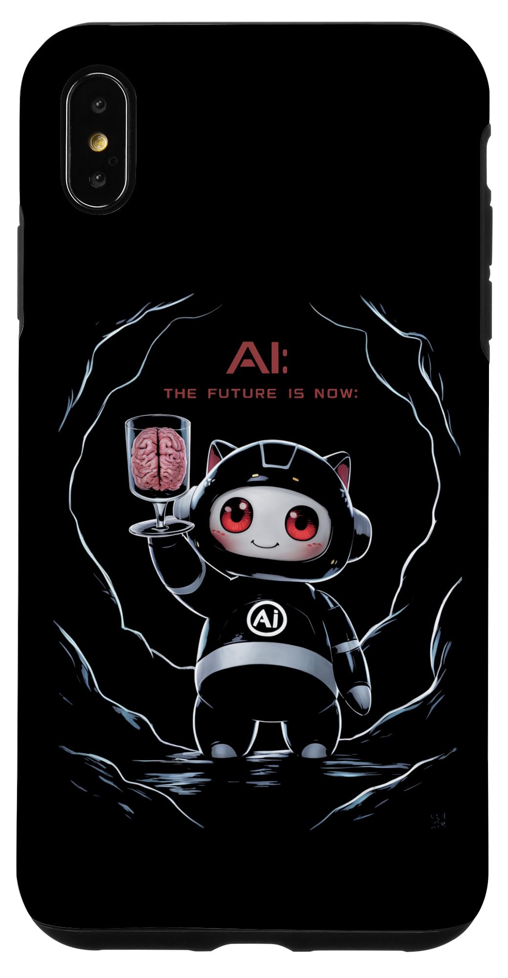 iPhone XS Max AI: The Future Is Now - Anime Robot with Human Brain Design Case