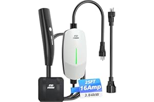 EVDANCE Level 1 Charger for Tesla - 16A 110V-240V Mobile Charger Connector for Tesla with 25 FT Charging Cable, Portable Home Charger Compatible with Tesla Models X/Y/3/S, NEMA 6-20 & 5-15 Plug(White)