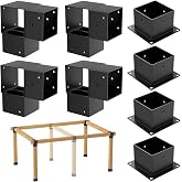 ORIGLE 8PCS 4x4 Post Bracket, 4x4 Brackets for pergola kit, Deer Stand, Outdoor Platform, Play Sets, Tree House, Pergola Brackets 3-Way Right Angle Corner Bracket Woodworks DIY Post Base Kit