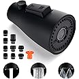 [Upgraded] GORDEE Kitchen Faucet Sprayer Head Replacement, 3-Function(Stream/Spray/Aqua Blade) Sprayer Spout Nozzle w/Check Valve, 1.8 GPM, 9 Adapters to Fit All Standards of Faucets, Matte Black