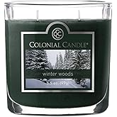 Colonial Candle Winter Woods Scented Jar Candle, 2 Wick, 3.5 oz, Mottled Wax Candle