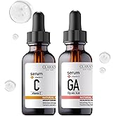 Clara's New York Vitamin C Face Serum Bundle with Glycolic Acid Serum 30ml each – Hydrating Skincare Duo – Gift Set (2 Items)