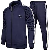 DUOFIER Men Tracksuit Set Full-Zip Sweatshirt Jogger Sweatpants Warm Sports Suit Gym Training Wear